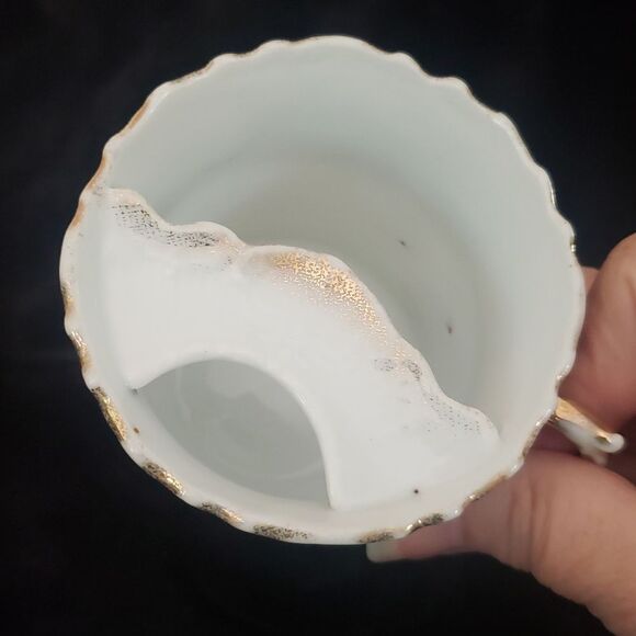 Lot of 2 Vintage Porcelain "Moustache" Coffee Cups - Picture 10 of 12